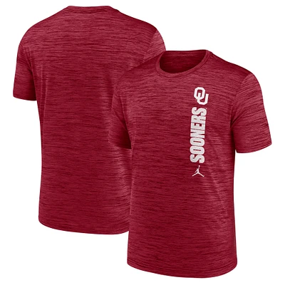 Men's Jordan Brand Crimson Oklahoma Sooners 2024 Sideline Velocity Performance  T-Shirt