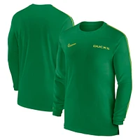 Men's Nike Green Oregon Ducks 2024 Sideline Coach UV Performance Long Sleeve T-Shirt