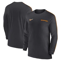 Men's Nike Anthracite Tennessee Volunteers 2024 Sideline Coach UV Performance Long Sleeve T-Shirt