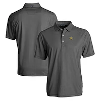 Men's Cutter & Buck Black/White Wichita State Shockers Pike Eco Symmetry Print Stretch Recycled Polo