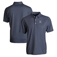 Men's Cutter & Buck  Navy/White Xavier Musketeers Pike Eco Symmetry Print Stretch Recycled Polo