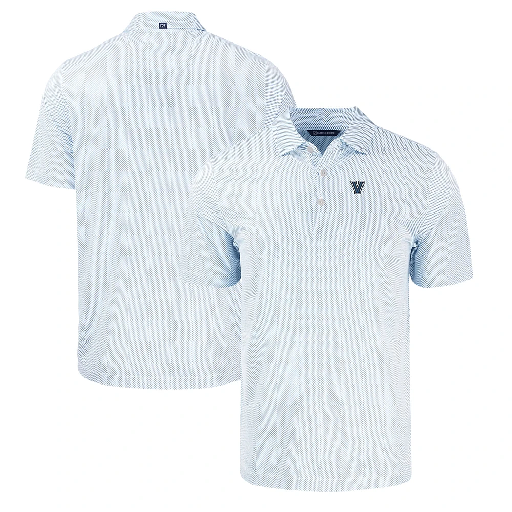 Men's Cutter & Buck Royal/White Villanova Wildcats Pike Eco Symmetry Print Stretch Recycled Polo