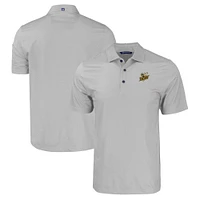 Men's Cutter & Buck Gray Baldwin Wallace Yellow Jackets Pike Eco Tonal Geo Print Stretch Recycled Polo