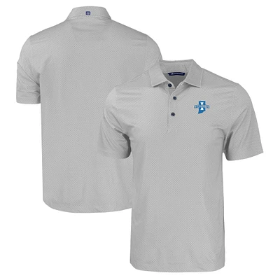 Men's Cutter & Buck Indiana State Sycamores Pike Eco Tonal Geo Print Stretch Recycled Polo