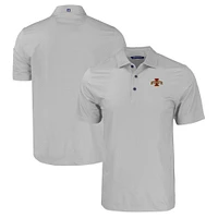 Men's Cutter & Buck Gray Iowa State Cyclones Pike Eco Tonal Geo Print Stretch Recycled Polo
