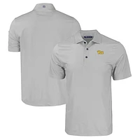 Men's Cutter & Buck Gray Pitt Panthers Pike Eco Tonal Geo Print Stretch Recycled Polo