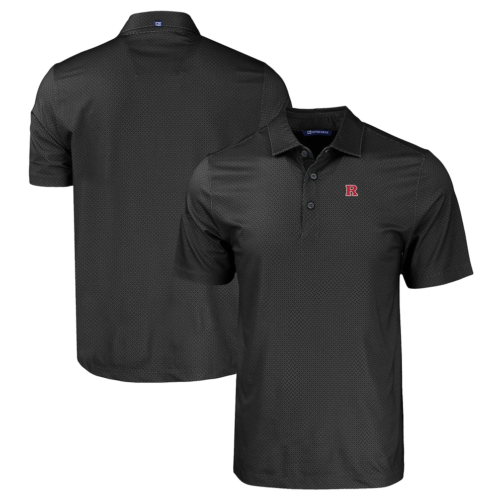 Men's Cutter & Buck Rutgers Scarlet Knights Pike Eco Tonal Geo Print Stretch Recycled Polo