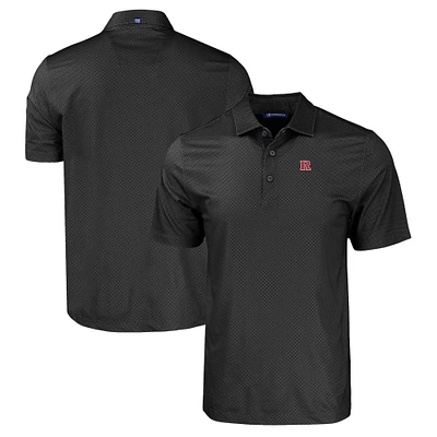 Men's Cutter & Buck Rutgers Scarlet Knights Pike Eco Tonal Geo Print Stretch Recycled Polo
