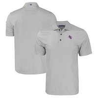 Men's Cutter & Buck Gray Stephen F Austin Lumberjacks Pike Eco Tonal Geo Print Stretch Recycled Polo