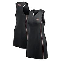 Women's Fanatics Black San Francisco 49ers Studio Boost Athletic Half-Zip Dress