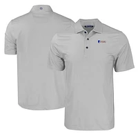 Men's Cutter & Buck Gray Fairleigh Dickinson Knights Pike Eco Tonal Geo Print Stretch Recycled Polo