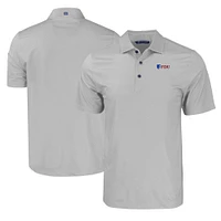Men's Cutter & Buck Gray Fairleigh Dickinson Knights Pike Eco Tonal Geo Print Stretch Recycled Polo