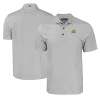 Men's Cutter & Buck Gray George Mason Patriots Pike Eco Tonal Geo Print Stretch Recycled Polo
