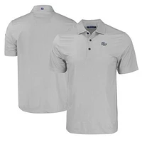 Men's Cutter & Buck Gray George Washington University Pike Eco Tonal Geo Print Stretch Recycled Polo