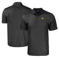 Men's Cutter & Buck Iowa Hawkeyes Pike Eco Tonal Geo Print Stretch Recycled Polo