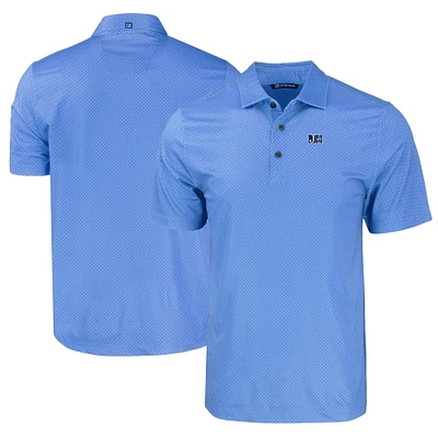 Men's Cutter & Buck Powder Blue Jackson State Tigers Pike Eco Tonal Geo Print Stretch Recycled Polo