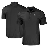 Men's Cutter & Buck Black Jackson State Tigers Pike Eco Tonal Geo Print Stretch Recycled Polo