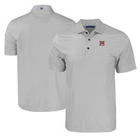 Men's Cutter & Buck Gray Morehouse Maroon Tigers Pike Eco Tonal Geo Print Stretch Recycled Polo