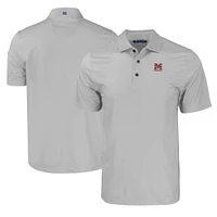 Men's Cutter & Buck Gray Morehouse Maroon Tigers Pike Eco Tonal Geo Print Stretch Recycled Polo