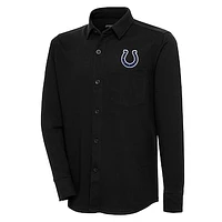 Men's Antigua  Black Indianapolis Colts Streamer Button-Up Shacket