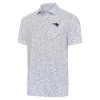 Men's Antigua  White/Navy New England Patriots Motion Polo