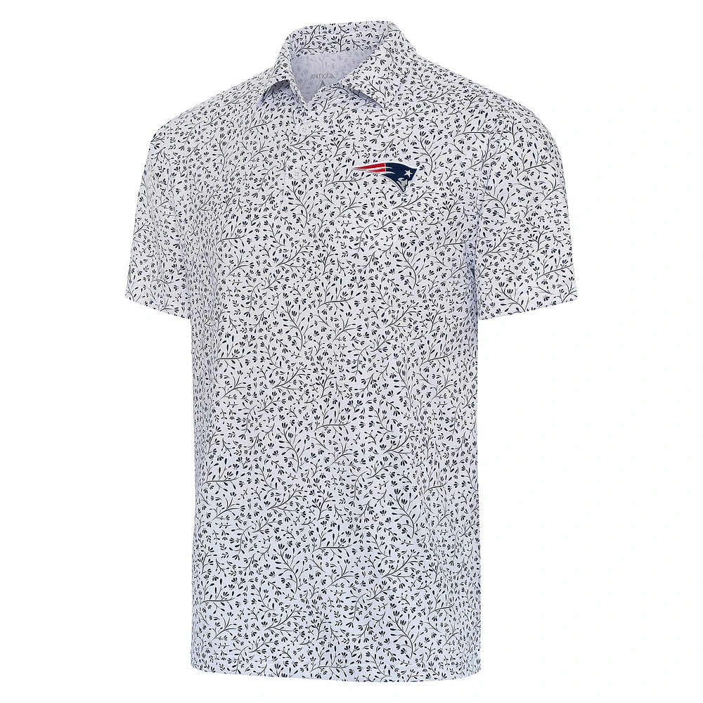 Men's Antigua White/Navy New England Patriots Motion Polo