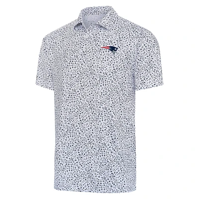 Men's Antigua  White/Navy New England Patriots Motion Polo