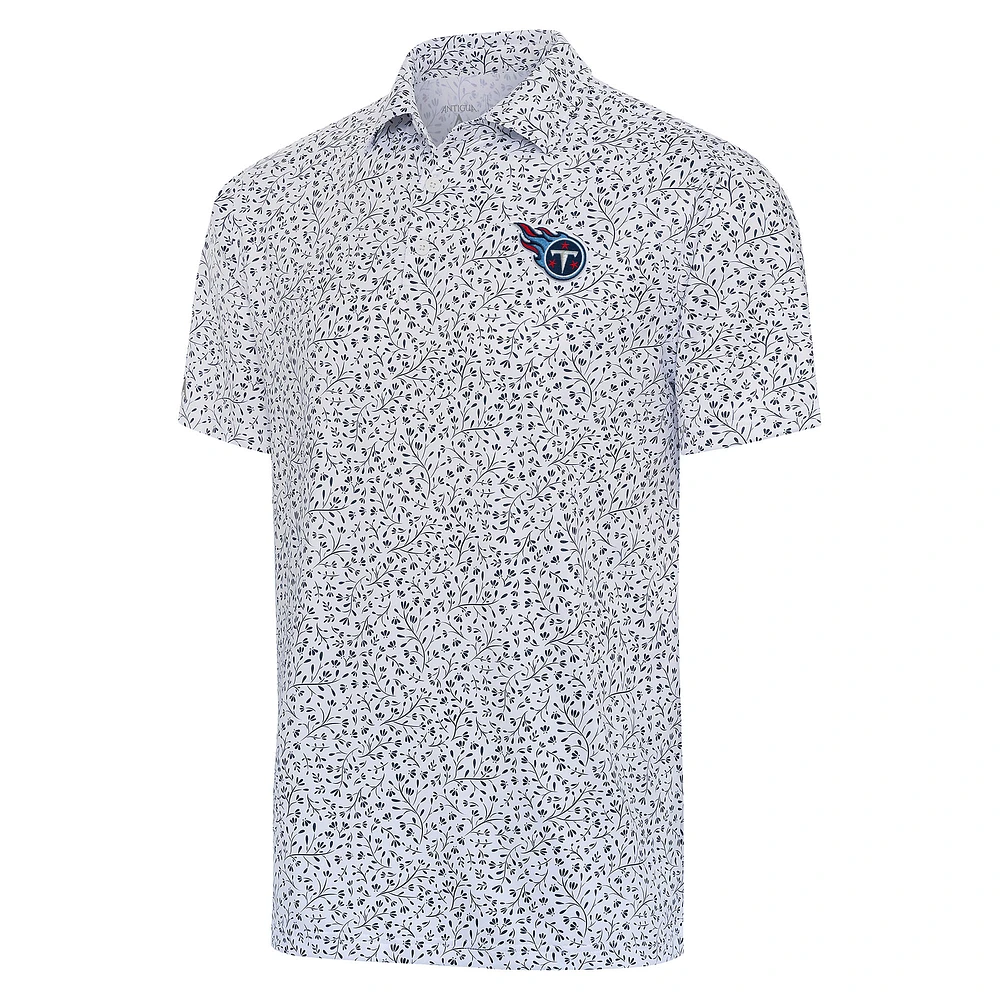 Men's Antigua White/Navy Tennessee Titans Motion Polo