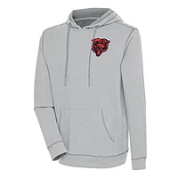 Men's Antigua  Gray/White Chicago Bears Axe Bunker Tri-Blend Pullover Hoodie