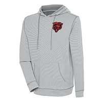 Men's Antigua  Gray/White Chicago Bears Axe Bunker Tri-Blend Pullover Hoodie