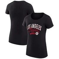 Women's G-III 4Her by Carl Banks  Black LA Clippers Filigree Logo Fitted T-Shirt