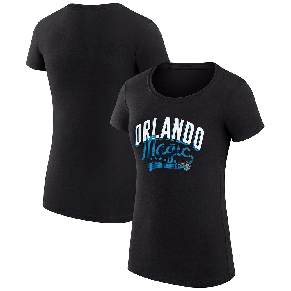 Women's G-III 4Her by Carl Banks Black Orlando Magic Filigree Logo Fitted T-Shirt
