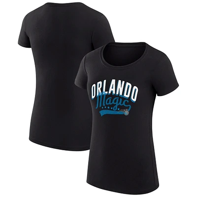 Women's G-III 4Her by Carl Banks  Black Orlando Magic Filigree Logo Fitted T-Shirt