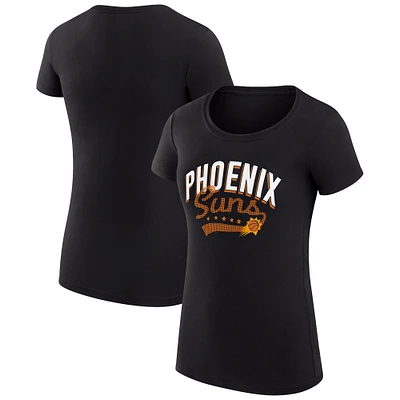 Women's G-III 4Her by Carl Banks  Black Phoenix Suns Filigree Logo Fitted T-Shirt