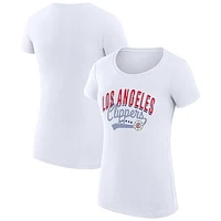 Women's G-III 4Her by Carl Banks  White LA Clippers Filigree Logo Fitted T-Shirt