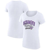 Women's G-III 4Her by Carl Banks  White Sacramento Kings Filigree Logo Fitted T-Shirt