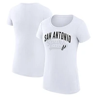 Women's G-III 4Her by Carl Banks  White San Antonio Spurs Filigree Logo Fitted T-Shirt