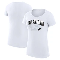 Women's G-III 4Her by Carl Banks  White San Antonio Spurs Filigree Logo Fitted T-Shirt