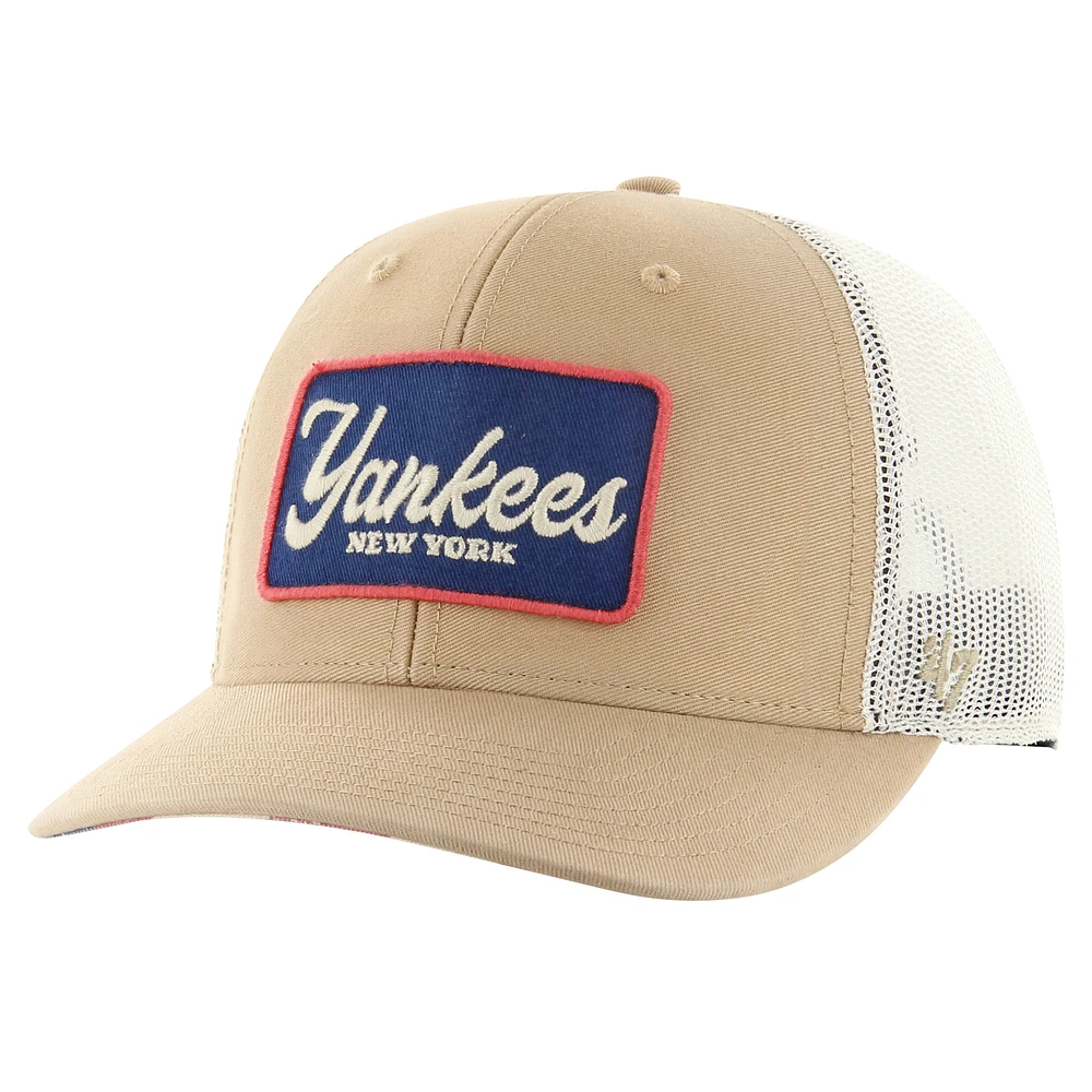 Men's '47 Khaki New York Yankees Glory Daze Trucker Adjustable Hat