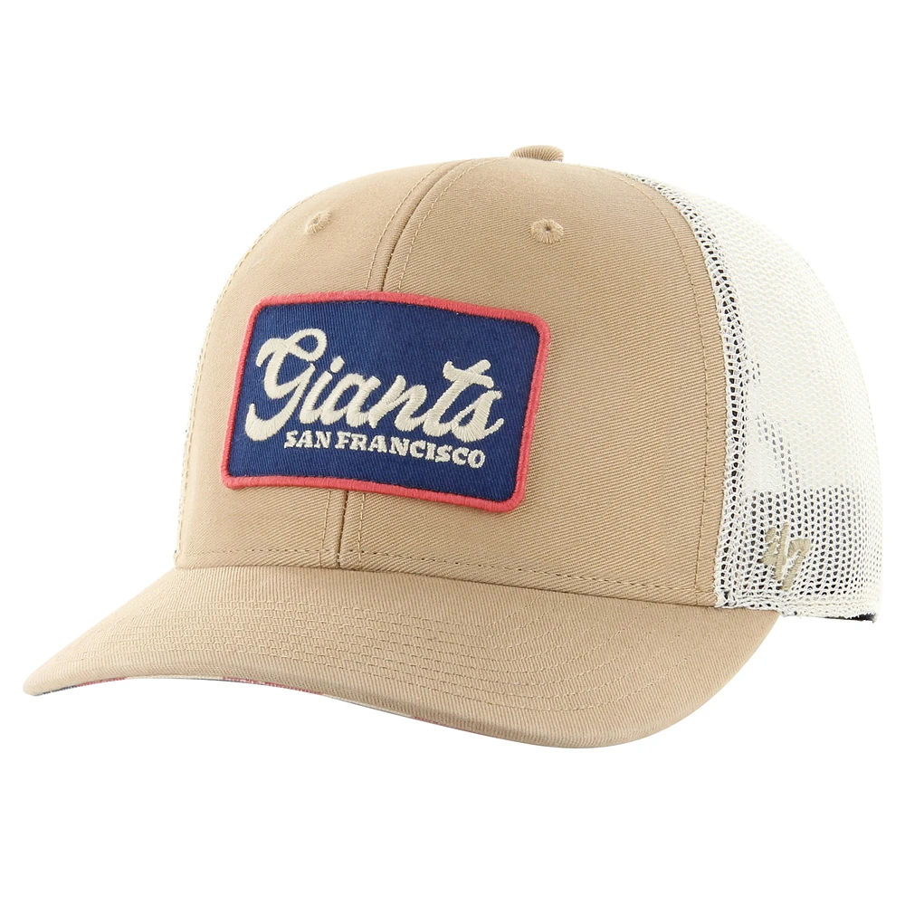 Men's '47 Khaki San Francisco Giants Glory Daze Trucker Adjustable Hat