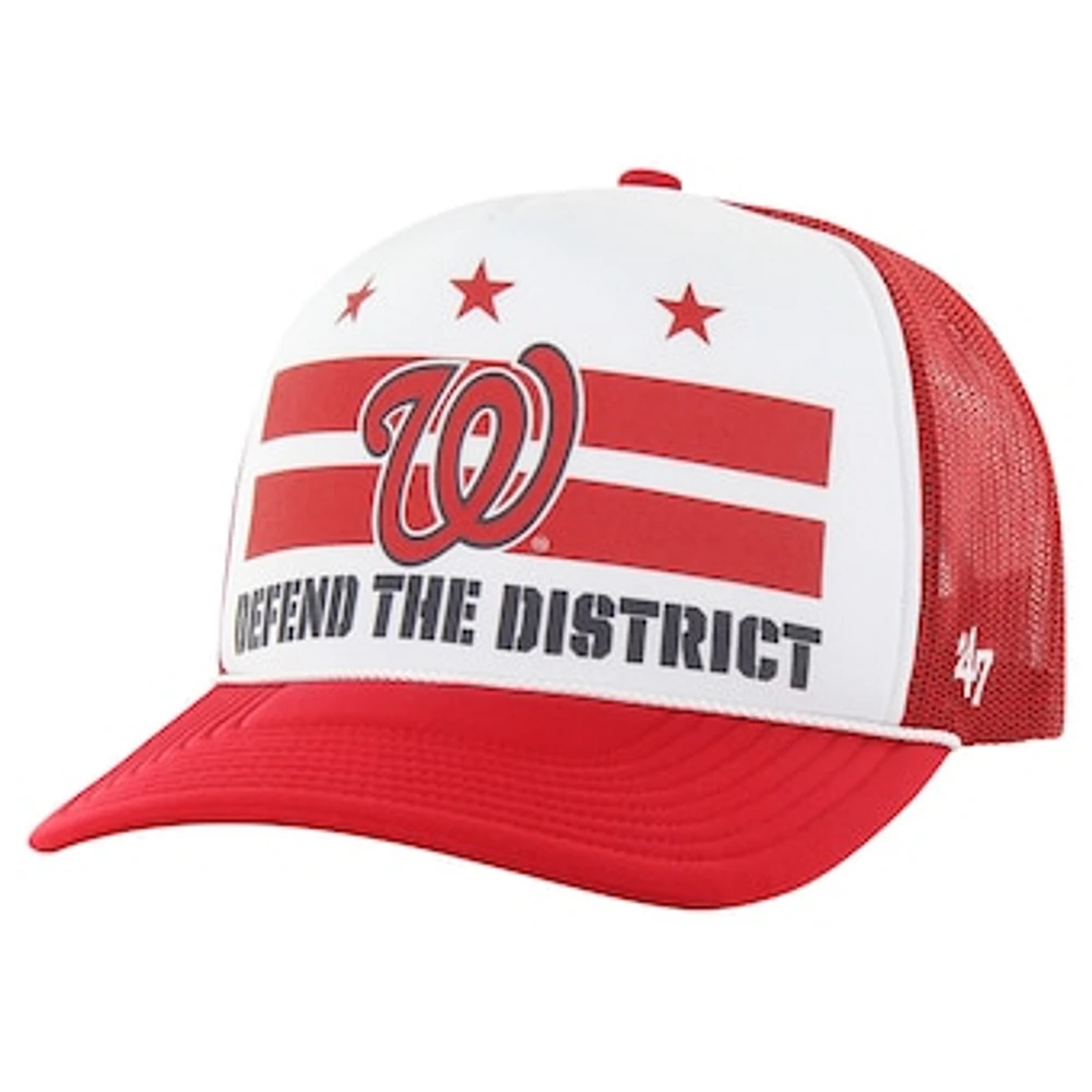 Men's '47 Red Washington Nationals Retro Region Foam Trucker Adjustable Hat