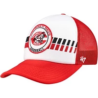 Men's '47 White/Red Cincinnati Reds Cooperstown Collection Wax Pack Express Trucker Adjustable Hat
