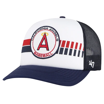 Men's '47 White/Navy California Angels Cooperstown Collection Wax Pack Express Trucker Adjustable Hat