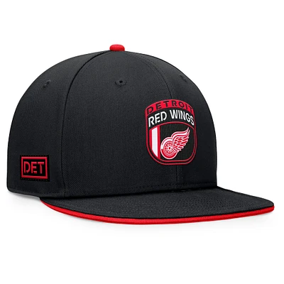 Men's Fanatics Black Detroit Red Wings 2024 NHL Draft Snapback Hat