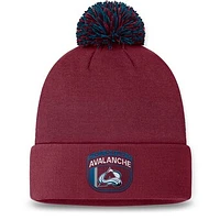 Men's Fanatics Burgundy Colorado Avalanche 2024 NHL Draft Cuffed Knit Hat with Pom