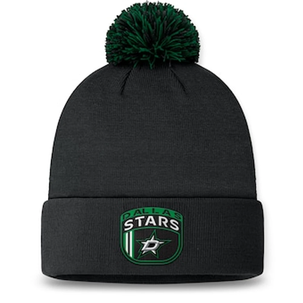 Men's Fanatics Black Dallas Stars 2024 NHL Draft Cuffed Knit Hat with Pom