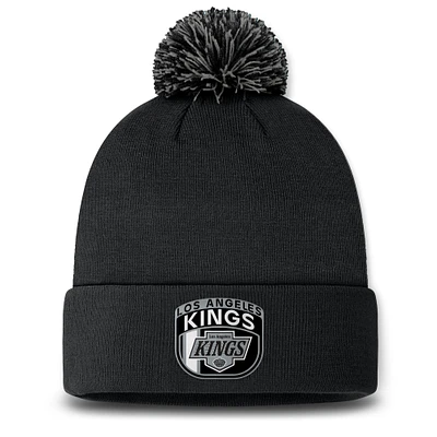 Men's Fanatics Black Los Angeles Kings 2024 NHL Draft Cuffed Knit Hat with Pom