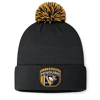 Men's Fanatics Black Pittsburgh Penguins 2024 NHL Draft Cuffed Knit Hat with Pom