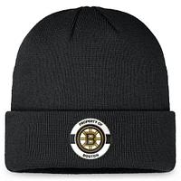 Men's Fanatics Black Boston Bruins Authentic Pro Training Camp Cuffed Knit Hat