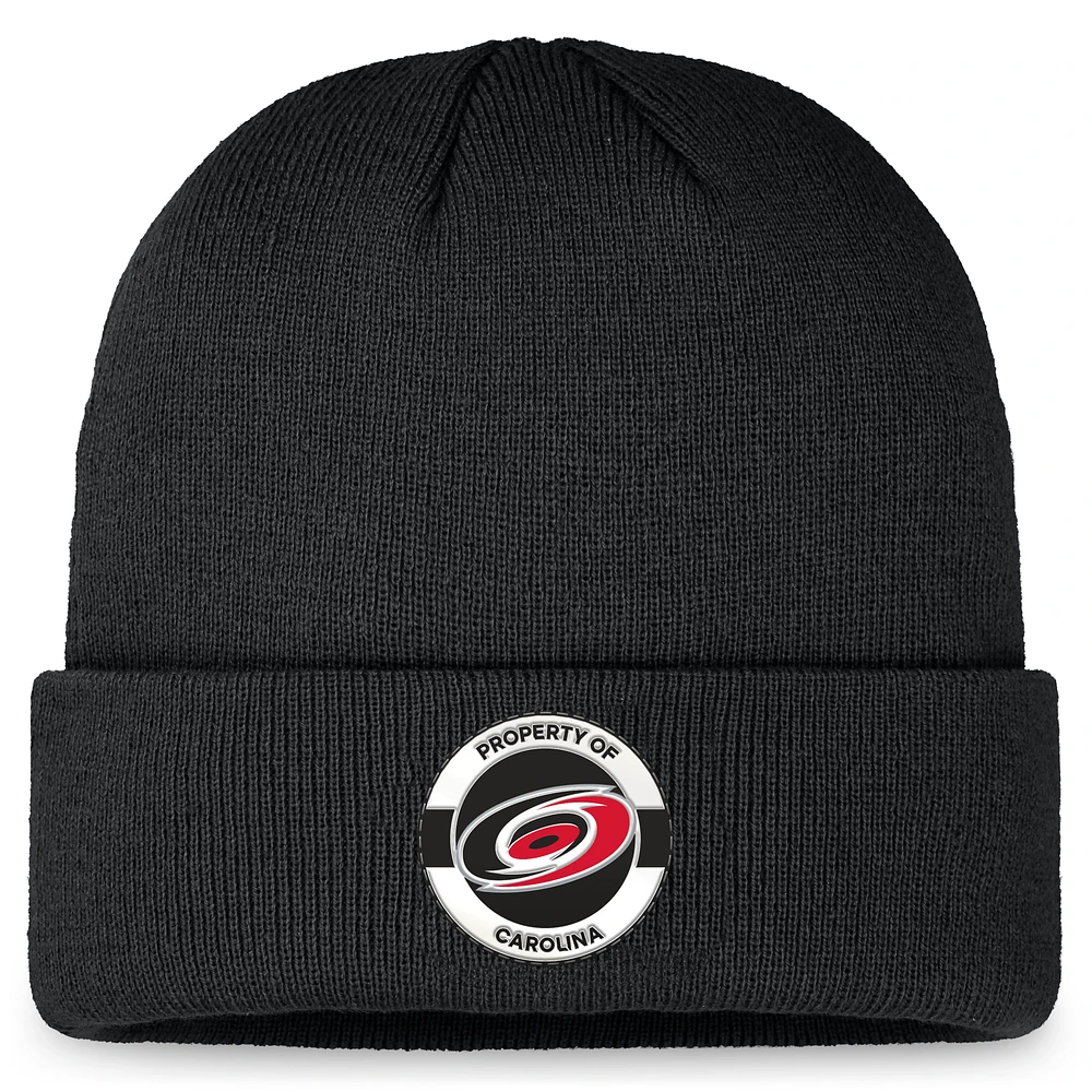 Men's Fanatics Black Carolina Hurricanes Authentic Pro Training Camp Cuffed Knit Hat